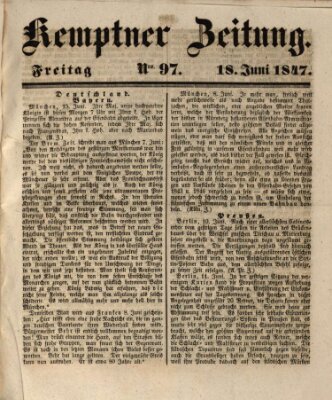 Kemptner Zeitung Freitag 18. Juni 1847