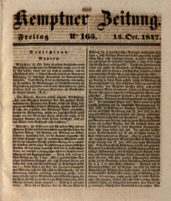 Kemptner Zeitung Freitag 15. Oktober 1847