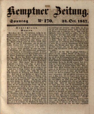 Kemptner Zeitung Sonntag 24. Oktober 1847