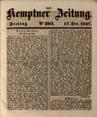 Kemptner Zeitung Freitag 17. Dezember 1847