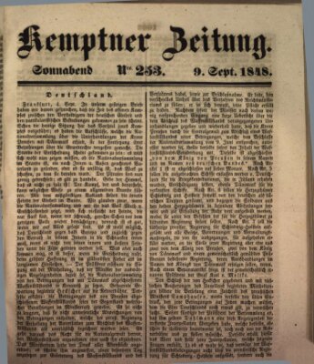 Kemptner Zeitung Samstag 9. September 1848