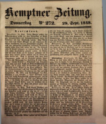 Kemptner Zeitung Donnerstag 28. September 1848