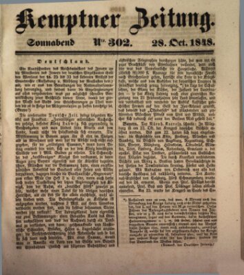Kemptner Zeitung Samstag 28. Oktober 1848