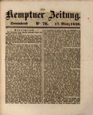 Kemptner Zeitung Samstag 17. März 1849