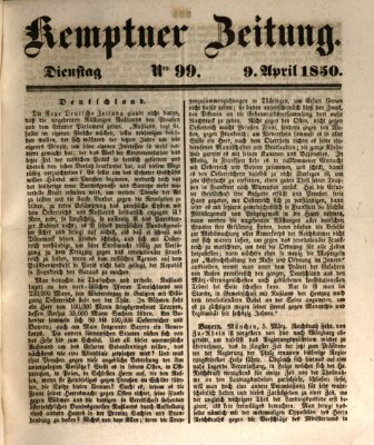Kemptner Zeitung Dienstag 9. April 1850