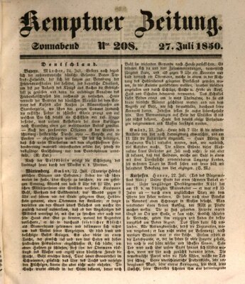 Kemptner Zeitung Samstag 27. Juli 1850