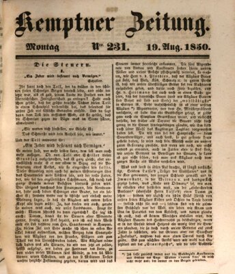 Kemptner Zeitung Montag 19. August 1850