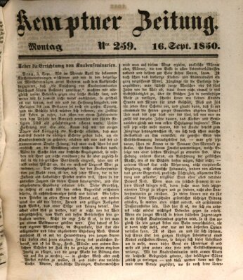 Kemptner Zeitung Montag 16. September 1850