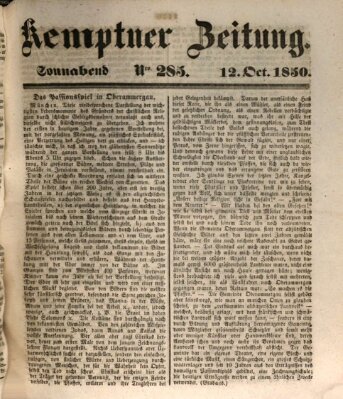 Kemptner Zeitung Samstag 12. Oktober 1850