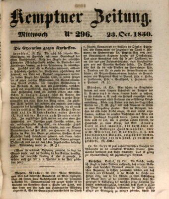 Kemptner Zeitung Mittwoch 23. Oktober 1850