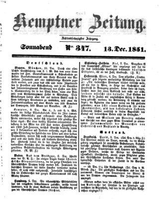 Kemptner Zeitung Samstag 13. Dezember 1851