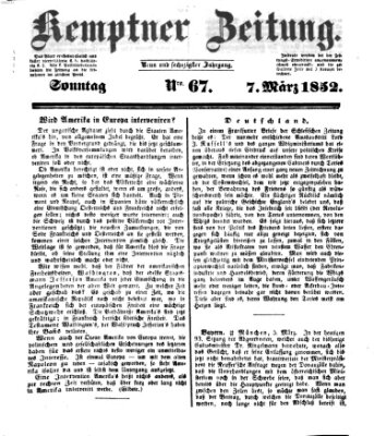Kemptner Zeitung Sonntag 7. März 1852
