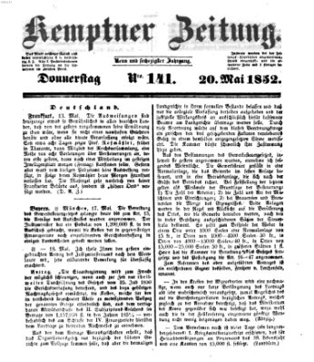 Kemptner Zeitung Donnerstag 20. Mai 1852