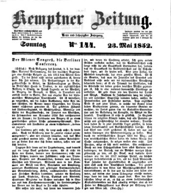 Kemptner Zeitung Sonntag 23. Mai 1852