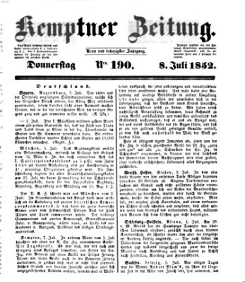Kemptner Zeitung Donnerstag 8. Juli 1852