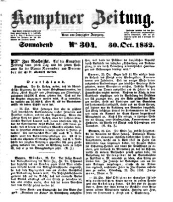 Kemptner Zeitung Samstag 30. Oktober 1852