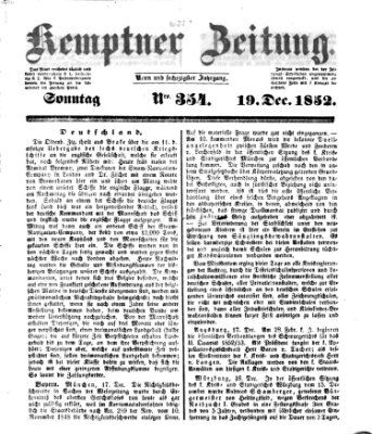Kemptner Zeitung Sonntag 19. Dezember 1852