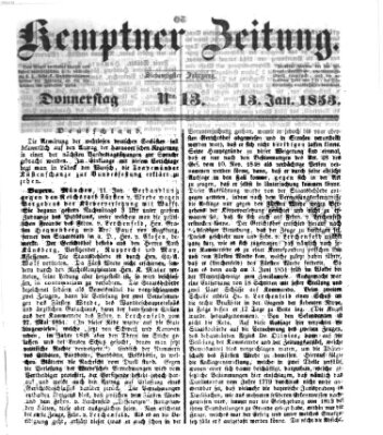 Kemptner Zeitung Donnerstag 13. Januar 1853