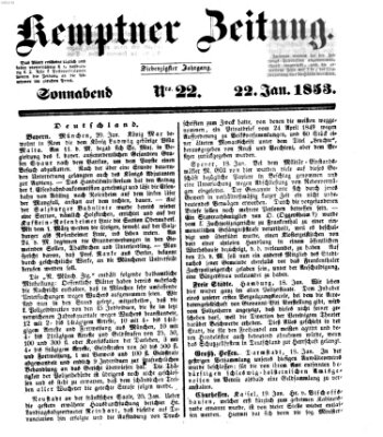Kemptner Zeitung Samstag 22. Januar 1853