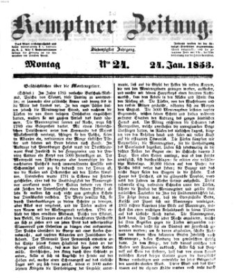Kemptner Zeitung Montag 24. Januar 1853