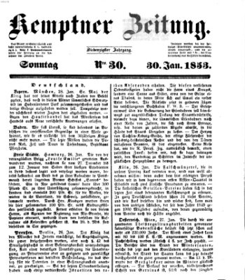 Kemptner Zeitung Sonntag 30. Januar 1853
