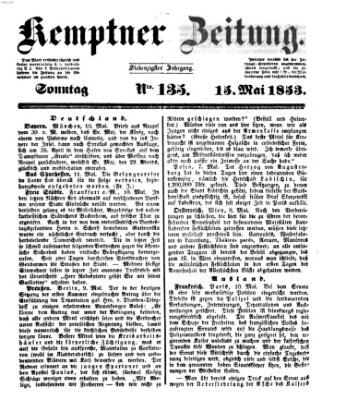 Kemptner Zeitung Sonntag 15. Mai 1853