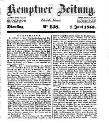 Kemptner Zeitung Dienstag 7. Juni 1853