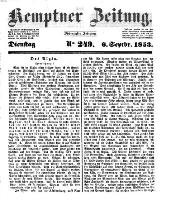 Kemptner Zeitung Dienstag 6. September 1853