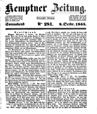 Kemptner Zeitung Samstag 8. Oktober 1853