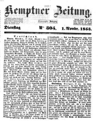 Kemptner Zeitung Dienstag 1. November 1853