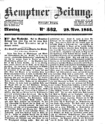 Kemptner Zeitung Montag 28. November 1853