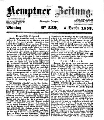 Kemptner Zeitung Montag 5. Dezember 1853