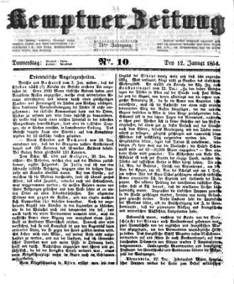 Kemptner Zeitung Donnerstag 12. Januar 1854