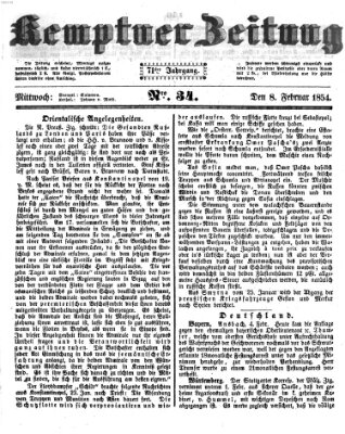 Kemptner Zeitung Mittwoch 8. Februar 1854