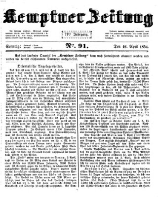 Kemptner Zeitung Sonntag 16. April 1854