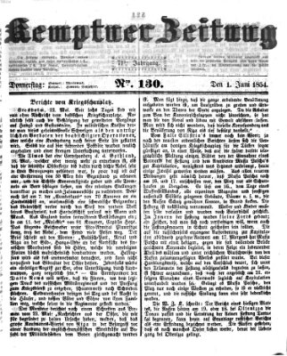 Kemptner Zeitung Donnerstag 1. Juni 1854