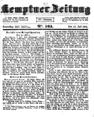 Kemptner Zeitung Donnerstag 13. Juli 1854