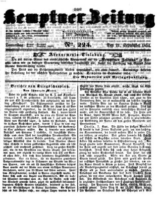 Kemptner Zeitung Donnerstag 21. September 1854