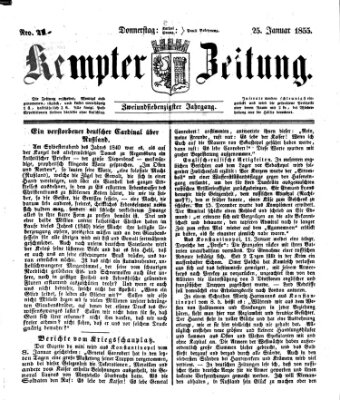 Kemptner Zeitung Donnerstag 25. Januar 1855