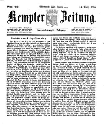 Kemptner Zeitung Mittwoch 14. März 1855