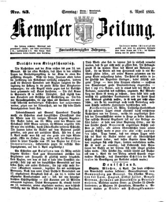 Kemptner Zeitung Sonntag 8. April 1855