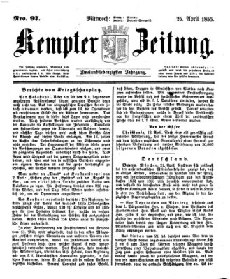 Kemptner Zeitung Mittwoch 25. April 1855