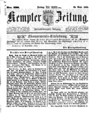Kemptner Zeitung Freitag 28. September 1855