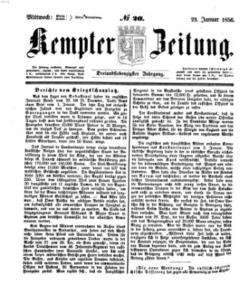 Kemptner Zeitung Mittwoch 23. Januar 1856