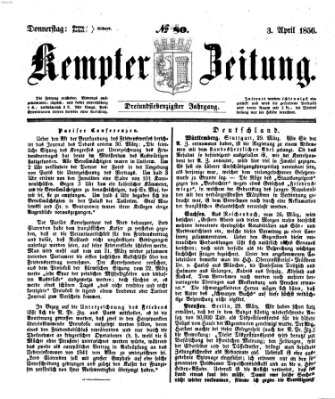 Kemptner Zeitung Donnerstag 3. April 1856