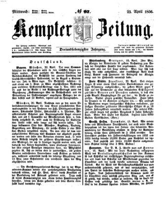 Kemptner Zeitung Mittwoch 23. April 1856