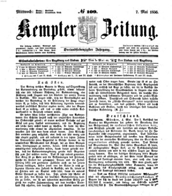 Kemptner Zeitung Mittwoch 7. Mai 1856