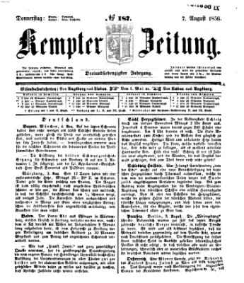 Kemptner Zeitung Donnerstag 7. August 1856