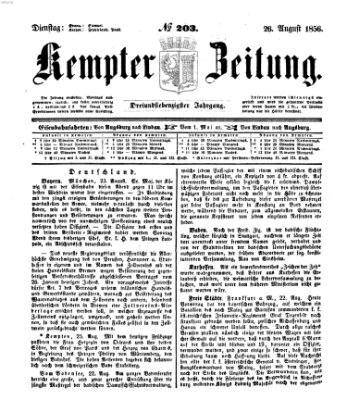 Kemptner Zeitung Dienstag 26. August 1856