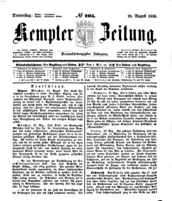 Kemptner Zeitung Donnerstag 28. August 1856